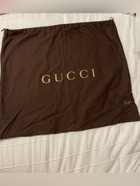 Authentic Gucci Large Brown Dust Bag Drawstring Storage Pouch